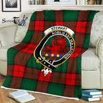 Plaid Blanket Stewart Stuart Of Bute Clan Crest Badge Tartan Blanket Scottish Plaid Throw Blanket - Scotstee Shop