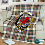 Plaid Blanket Stewart Stuart Of Bute Dress Ancient Clan Crest Badge Tartan Blanket Scottish Plaid Throw Blanket - Scotstee Shop