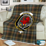 Plaid Blanket Stewart Stuart of Bute Hunting Weathered Clan Crest Badge Tartan Blanket Scottish Plaid Throw Blanket - Scotstee Shop