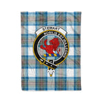 Plaid Blanket Stewart Stuart Of Bute Muted Blue Clan Crest Badge Tartan Blanket Scottish Plaid Throw Blanket - Scotstee Shop