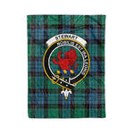Plaid Blanket Stewart Stuart Of Bute Old Ancient Clan Crest Badge Tartan Blanket Scottish Plaid Throw Blanket - Scotstee Shop