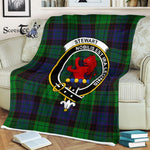 Plaid Blanket Stewart Stuart Of Bute Old Modern Clan Crest Badge Tartan Blanket Scottish Plaid Throw Blanket - Scotstee Shop