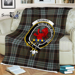 Plaid Blanket Stewart Stuart Of Bute Old Weatheredn Clan Crest Badge Tartan Blanket Scottish Plaid Throw Blanket - Scotstee Shop