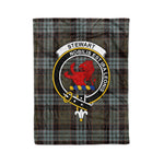 Plaid Blanket Stewart Stuart Of Bute Old Weatheredn Clan Crest Badge Tartan Blanket Scottish Plaid Throw Blanket - Scotstee Shop