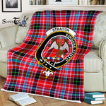 Plaid Blanket Straiton Clan Crest Badge Tartan Blanket Scottish Plaid Throw Blanket Tartan Plaid Fleece Blanket