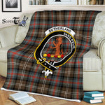 Plaid Blanket Sutherland II Weathered Clan Crest Badge Tartan Blanket Scottish Plaid Throw Blanket Tartan Plaid Fleece Blanket