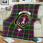 Plaid Blanket Taylor Clan Crest Badge Tartan Blanket Scottish Plaid Throw Blanket Tartan Plaid Fleece Blanket