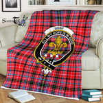 Plaid Blanket Udny Clan Crest Badge Tartan Blanket Scottish Plaid Throw Blanket Tartan Plaid Fleece Blanket