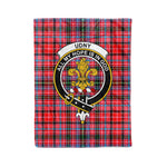 Plaid Blanket Udny Clan Crest Badge Tartan Blanket Scottish Plaid Throw Blanket Tartan Plaid Fleece Blanket