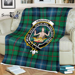 Plaid Blanket Urquhart Ancient Clan Crest Badge Tartan Blanket Scottish Plaid Throw Blanket Tartan Plaid Fleece Blanket