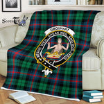 Plaid Blanket Urquhart Broad Red Ancient Clan Crest Badge Tartan Blanket Scottish Plaid Throw Blanket - Scotstee Shop