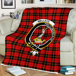 Plaid Blanket Wallace Clan Crest Badge Tartan Blanket Scottish Plaid Throw Blanket Tartan Plaid Fleece Blanket