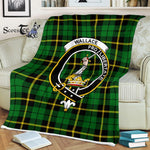 Plaid Blanket Wallace Hunting Clan Crest Badge Tartan Blanket Scottish Plaid Throw Blanket Tartan Plaid Fleece Blanket