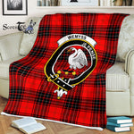 Plaid Blanket Wemyss Clan Crest Badge Tartan Blanket Scottish Plaid Throw Blanket Tartan Plaid Fleece Blanket