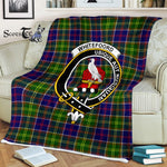 Plaid Blanket Whitefoord Clan Crest Badge Tartan Blanket Scottish Plaid Throw Blanket Tartan Plaid Fleece Blanket