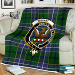 Plaid Blanket Wishart Hunting Clan Crest Badge Tartan Blanket Scottish Plaid Throw Blanket Tartan Plaid Fleece Blanket