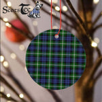 Plaid Christmas Ornaments Scottish Clan Baillie Modern Tartan Ornament,  ceramic ornament, personalized christmas ornaments, christmas tree ornaments, christmas door decorations, Plaid Ornament, Tartan Ceramic Ornament