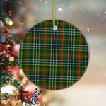 Plaid Christmas Ornaments Scottish Clan Bisset Pattern Tartan Ornament,  ceramic ornament, personalized christmas ornaments, christmas tree ornaments, christmas door decorations, Plaid Ornament, Tartan Ceramic Ornament