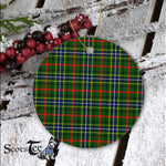 Plaid Christmas Ornaments Scottish Clan Bisset Pattern Tartan Ornament,  ceramic ornament, personalized christmas ornaments, christmas tree ornaments, christmas door decorations, Plaid Ornament, Tartan Ceramic Ornament