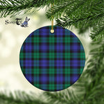 Plaid Christmas Ornaments Scottish Clan Blackwatch Modern Tartan Ornament,  ceramic ornament, personalized christmas ornaments, christmas tree ornaments, christmas door decorations, Plaid Ornament, Tartan Ceramic Ornament