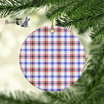 Plaid Christmas Ornaments Scottish Clan Boswell Modern Tartan Ornament,  ceramic ornament, personalized christmas ornaments, christmas tree ornaments, christmas door decorations, Plaid Ornament, Tartan Ceramic Ornament