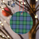 Plaid Christmas Ornaments Scottish Clan Bowie Ancient Tartan Ornament,  ceramic ornament, personalized christmas ornaments, christmas tree ornaments, christmas door decorations, Plaid Ornament, Tartan Ceramic Ornament