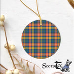 Plaid Christmas Ornaments Scottish Clan Buchanan Ancient Tartan Ornament,  ceramic ornament, personalized christmas ornaments, christmas tree ornaments, christmas door decorations, Plaid Ornament, Tartan Ceramic Ornament