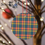 Plaid Christmas Ornaments Scottish Clan Buchanan Ancient Tartan Ornament,  ceramic ornament, personalized christmas ornaments, christmas tree ornaments, christmas door decorations, Plaid Ornament, Tartan Ceramic Ornament