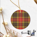 Plaid Christmas Ornaments Scottish Clan Buchanan Old Sett Weathered Tartan Ornament,  ceramic ornament, personalized christmas ornaments, christmas tree ornaments, christmas door decorations, Plaid Ornament, Tartan Ceramic Ornament