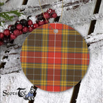 Plaid Christmas Ornaments Scottish Clan Buchanan Old Sett Weathered Tartan Ornament,  ceramic ornament, personalized christmas ornaments, christmas tree ornaments, christmas door decorations, Plaid Ornament, Tartan Ceramic Ornament