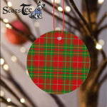 Plaid Christmas Ornaments Scottish Clan Burnett Ancient Tartan Ornament,  ceramic ornament, personalized christmas ornaments, christmas tree ornaments, christmas door decorations, Plaid Ornament, Tartan Ceramic Ornament