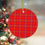 Plaid Christmas Ornaments Scottish Clan Burnett Modern Tartan Ornament,  ceramic ornament, personalized christmas ornaments, christmas tree ornaments, christmas door decorations, Plaid Ornament, Tartan Ceramic Ornament