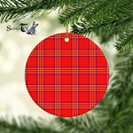 Plaid Christmas Ornaments Scottish Clan Burnett Modern Tartan Ornament,  ceramic ornament, personalized christmas ornaments, christmas tree ornaments, christmas door decorations, Plaid Ornament, Tartan Ceramic Ornament