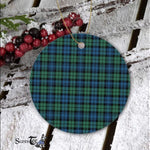 Plaid Christmas Ornaments Scottish Clan Campbell Ancient Tartan Ornament,  ceramic ornament, personalized christmas ornaments, christmas tree ornaments, christmas door decorations, Plaid Ornament, Tartan Ceramic Ornament