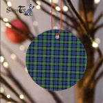 Plaid Christmas Ornaments Scottish Clan Campbell Argyll Ancient Tartan Ornament,  ceramic ornament, personalized christmas ornaments, christmas tree ornaments, christmas door decorations, Plaid Ornament, Tartan Ceramic Ornament