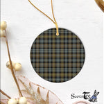 Plaid Christmas Ornaments Scottish Clan Campbell Argyll Weathered Tartan Ornament,  ceramic ornament, personalized christmas ornaments, christmas tree ornaments, christmas door decorations, Plaid Ornament, Tartan Ceramic Ornament