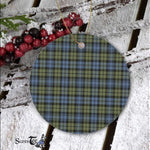 Plaid Christmas Ornaments Scottish Clan Campbell Faded Tartan Ornament,  ceramic ornament, personalized christmas ornaments, christmas tree ornaments, christmas door decorations, Plaid Ornament, Tartan Ceramic Ornament