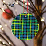 Plaid Christmas Ornaments Scottish Clan Campbell Of Breadalbane Ancient Tartan Ornament,  ceramic ornament, personalized christmas ornaments, christmas tree ornaments, christmas door decorations, Plaid Ornament, Tartan Ceramic Ornament