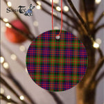 Plaid Christmas Ornaments Scottish Clan Carnegie Modern Tartan Ornament,  ceramic ornament, personalized christmas ornaments, christmas tree ornaments, christmas door decorations, Plaid Ornament, Tartan Ceramic Ornament