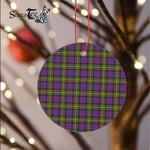 Plaid Christmas Ornaments Scottish Clan Carnegie Tartan Ornament,  ceramic ornament, personalized christmas ornaments, christmas tree ornaments, christmas door decorations, Plaid Ornament, Tartan Ceramic Ornament