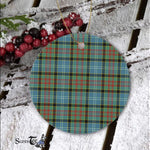Plaid Christmas Ornaments Scottish Clan Cathcart Tartan Ceramic Ornament Plaid Ornaments - Scotstee Shop