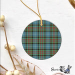 Plaid Christmas Ornaments Scottish Clan Cathcart Tartan Ceramic Ornament Plaid Ornaments - Scotstee Shop