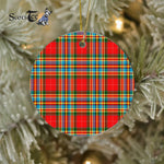 Plaid Christmas Ornaments Scottish Clan Chattan Modern Tartan Ceramic Ornament Plaid Ornaments Circle Ornament - Scotstee Shop