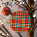Plaid Christmas Ornaments Scottish Clan Chattan Modern Tartan Ceramic Ornament Plaid Ornaments Circle Ornament - Scotstee Shop