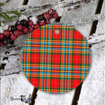 Plaid Christmas Ornaments Scottish Clan Chattan Modern Tartan Ceramic Ornament Plaid Ornaments Circle Ornament - Scotstee Shop