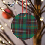 Plaid Christmas Ornaments Scottish Clan Chisholm Hunting Ancient Tartan Ornament,  ceramic ornament, personalized christmas ornaments, christmas tree ornaments, christmas door decorations, Plaid Ornament, Tartan Ceramic Ornament