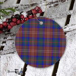 Plaid Christmas Ornaments Scottish Clan Chisholm Hunting Modern Tartan Ornament,  ceramic ornament, personalized christmas ornaments, christmas tree ornaments, christmas door decorations, Plaid Ornament, Tartan Ceramic Ornament