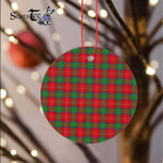 Plaid Christmas Ornaments Scottish Clan Chisholm Tartan Ornament,  ceramic ornament, personalized christmas ornaments, christmas tree ornaments, christmas door decorations, Plaid Ornament, Tartan Ceramic Ornament