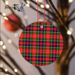 Plaid Christmas Ornaments Scottish Clan Christie Tartan Ornament,  ceramic ornament, personalized christmas ornaments, christmas tree ornaments, christmas door decorations, Plaid Ornament, Tartan Ceramic Ornament