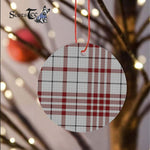 Plaid Christmas Ornaments Scottish Clan Clayton Tartan Ornament,  ceramic ornament, personalized christmas ornaments, christmas tree ornaments, christmas door decorations, Plaid Ornament, Tartan Ceramic Ornament